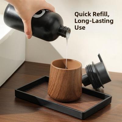 250ml Foaming Pump Bottle Multifunctional Refillable Wood Grain Soap Dispenser Manual Press Empty Liquid Lotion Storage Bottles