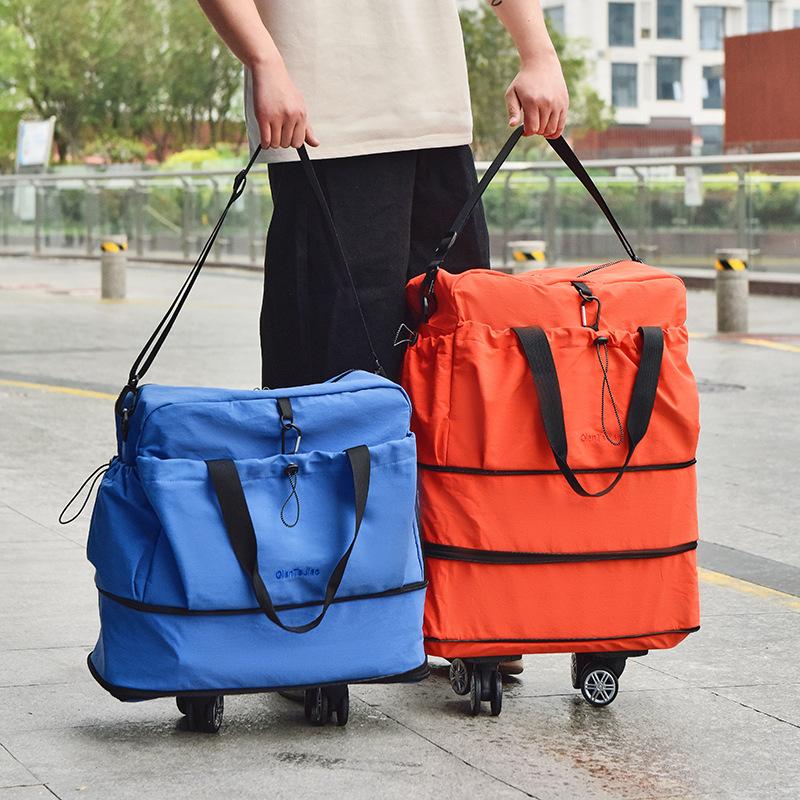 Universal wheel expandable short-distance travel bag business trip large capacity multi-functional dry and wet separation labor bag luggage female