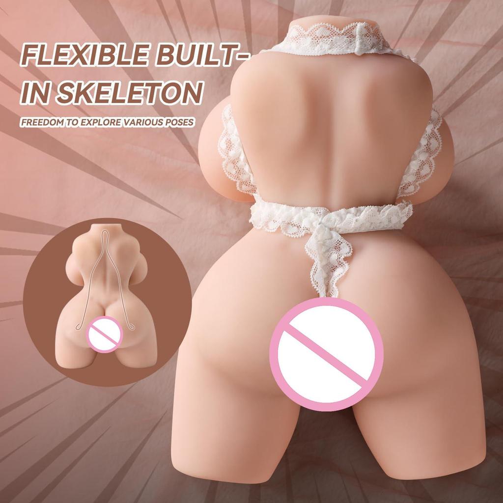 3D Realistic Sex Doll Male Masturbator with Realistic Boobs Vagina, Dual Channel Pussy Pussy Ass Masturbator Toys