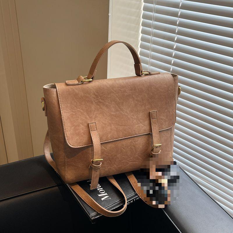 2025 Stylish & Versatile Messenger Bag: Large-Capacity Retro Leather Briefcase Backpack for College & Commute