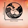 1pc Great Wave Metal Wall Art, Iconic Iron Statue Mural for Beach Party, Ocean Decor, Coastal Home, Backyard Fence, Weather Resistant Nautical Gift