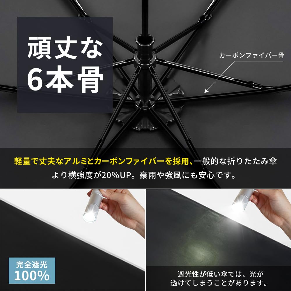 UV Folding Complete Light Heat Black Highly Large 89cm Suitable for Rain or Heatstroke with Storage Gift for Birthday 100% Protection, Parasol,