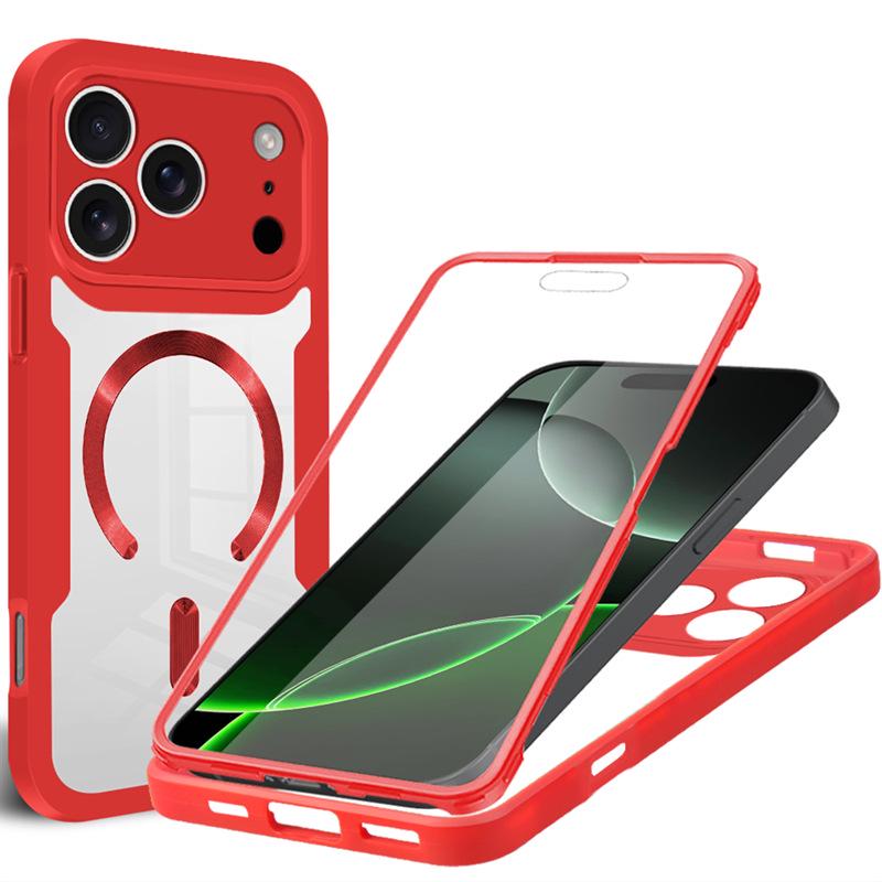 Full Cover Magnetic Case for iPhone 17 Pro Max - Compatible with Models 13-17, Transparent Design