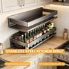 Estante De Cocina De Acero Inoxidable, Organizador De Pared Multifuncional Sin Taladrar
