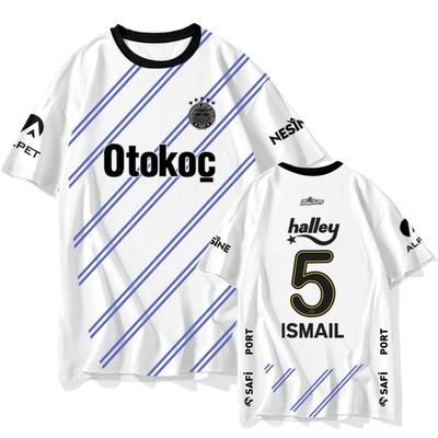 24-25 Maglia da Calcio Dzeko del Fenerbahce della Super League Turca Top Traspiranti a Girocollo ad Asciugatura Rapida da Uomo e da Donna