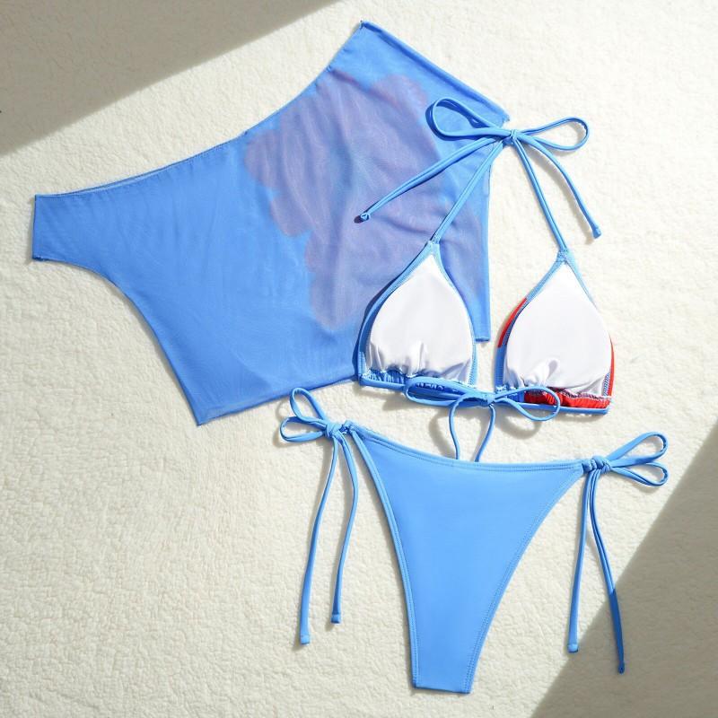 Swimsuit Printed Lace Sexy Bikini Split Fashionable Three-piece