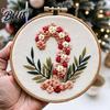 Handmade Christmas Embroidery Set with Santa Claus Landscape Starter Kit Winter Adult Craft Pattern Threads