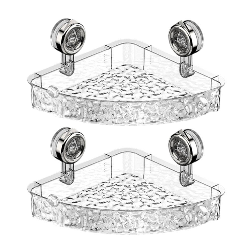 Bathroom Suction Cup Rack Punch-free Wall-mounted Shelf Corner Toilet Storage Triangle Wash Basin Bathroom Rack N9K8