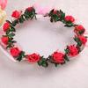 Sweet Girls Women Bridal Rose Flower Crown Headband Wreath Party Wedding Bridal Garland Hairband Headwear