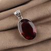 Mozambique Garnet Gemstone Silver Pendant 1.8" , 925 Sterling Silver Handmade Vintage Pendant For Women PP-71-3