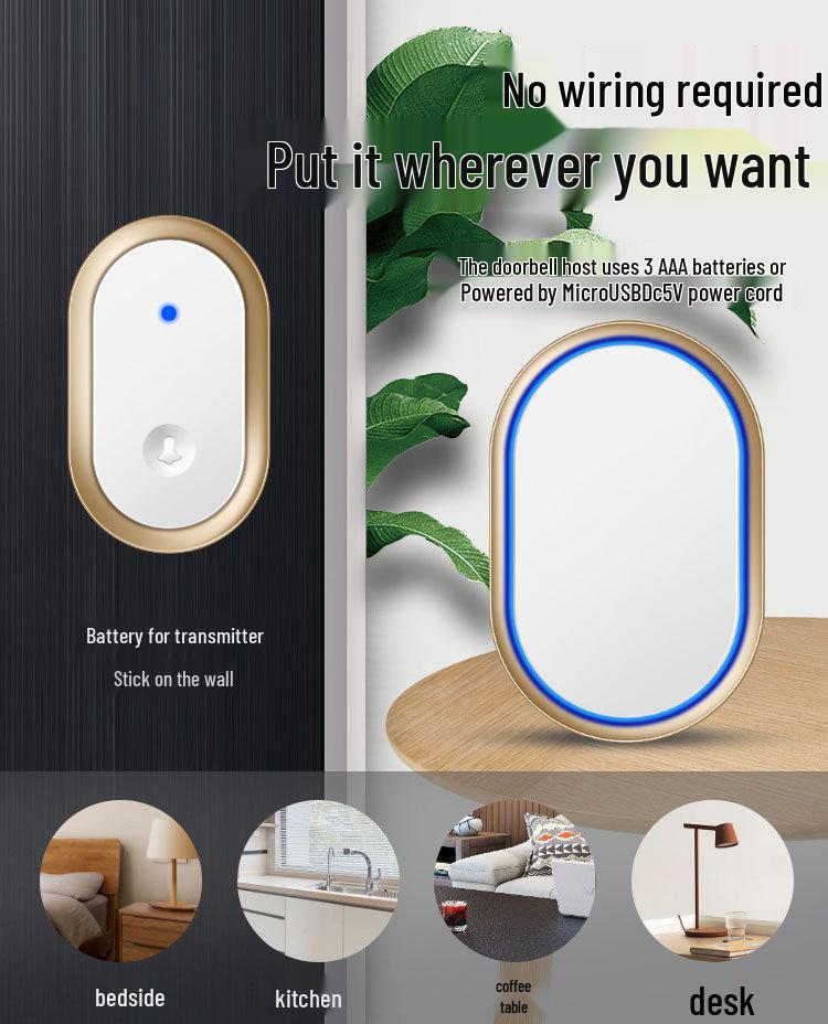 Long-Range Wireless Doorbell for Home or Villa - Elderly Call Reminder