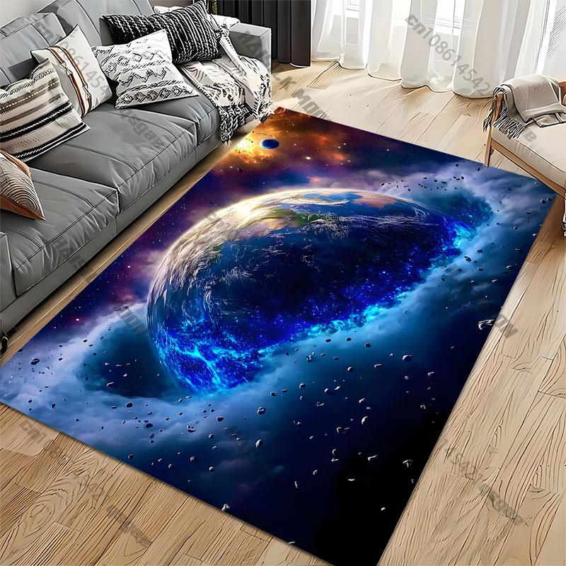 Earth universe cosmic energy explosion carpet Yoga living room room decor children's crawling mat doormat area rug