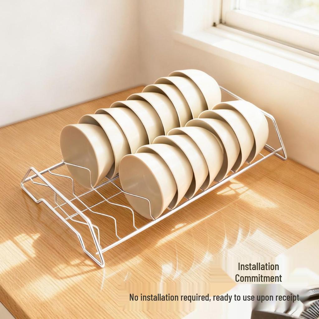 Built-in Kitchen Dish Rack with Drawer Divider for Chopsticks, Spoons, Bowls, and Plates.