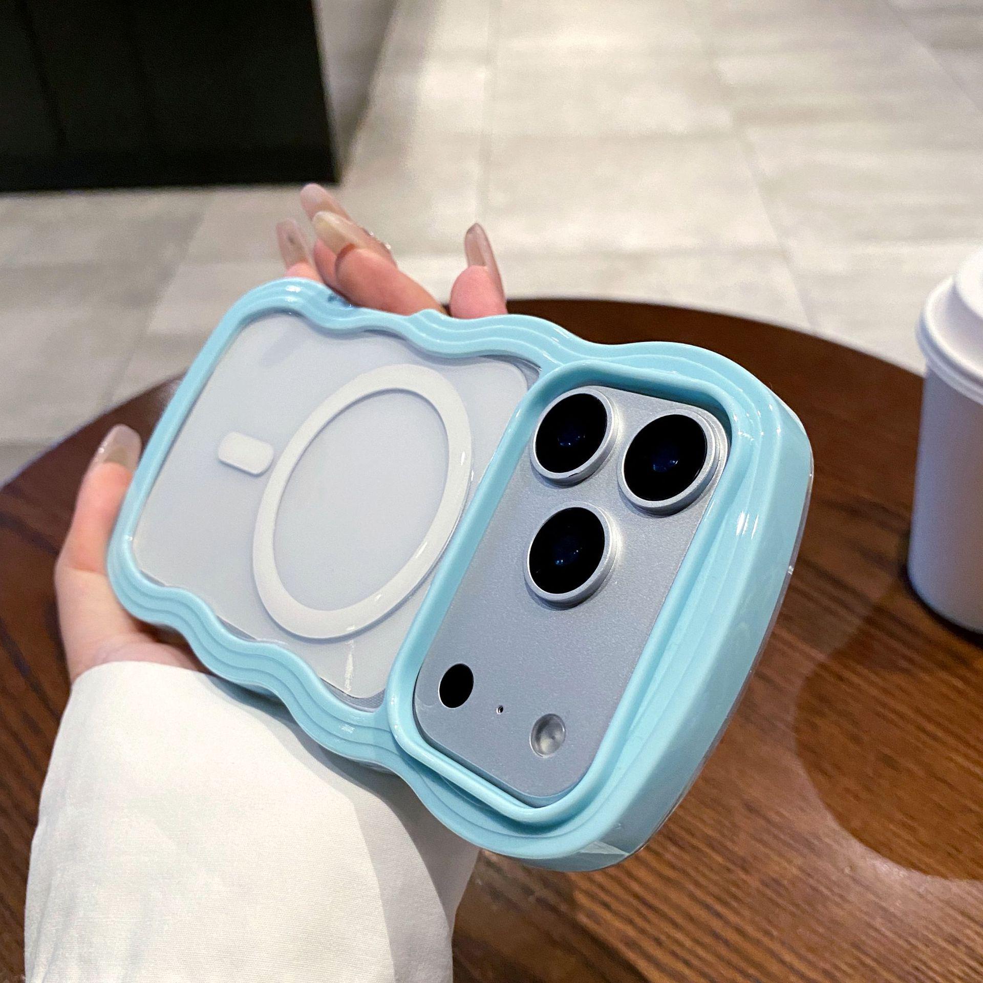 Macaron Transparent Magnetic Case for iPhone 16 Pro Max/17 Pro - Drop-Proof Two-in-One 16