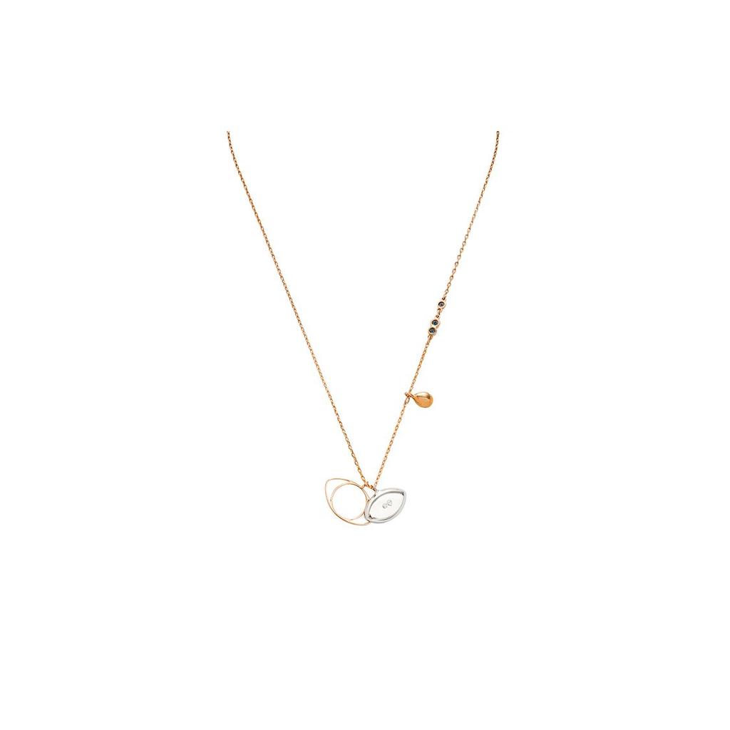 Swarovski Swa Symbol Evil Eye Crystal Rose Gold Necklace Women necklace Blue 5172560