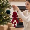 Pendant Christmas Bowknot Ball Pendant Velvet Bow Xmas Ornaments Christmas Hanging  Festival Party