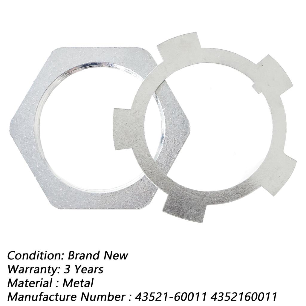 Front Axle Hub Spindle Lock Nut Washer Kit 43521-60011 For Toyota Hilux