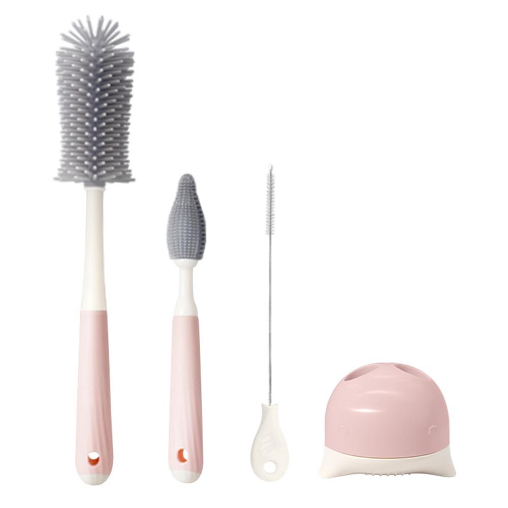 

4Pcs Silicone Cleaning Brush Kit Baby Bottle Straw Cleaner Brush (BPA-Free,NO FDA Certification) B