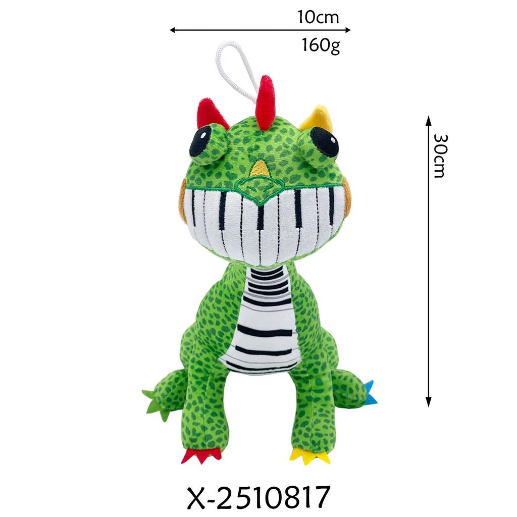 Pianosaurus Plush Nightmare Critters Green Dinosaur Stuffed Doll Anime Cute Toys Doll Collectibles Peluches Kids Gift Custom