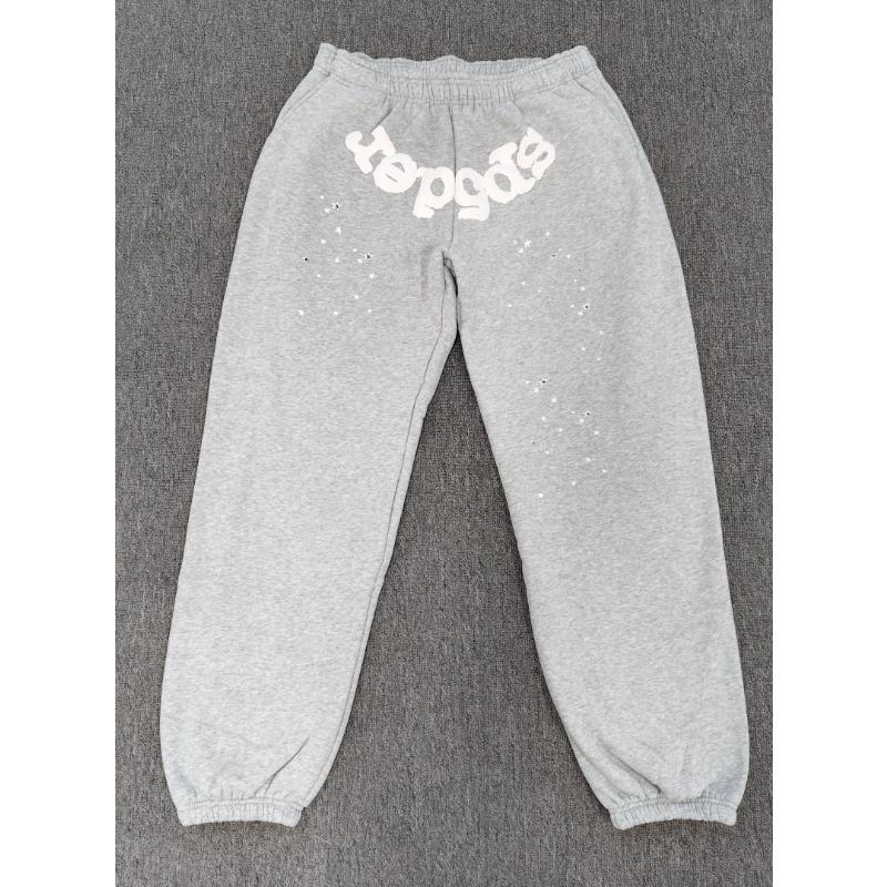 Heavy fleece foam print spider web hoodie sports casual sweater sweatpants set