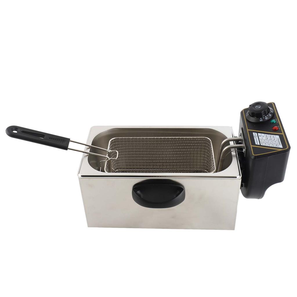 Frigider electric de adâncime 4L 4.2Qt cu coș de filtrare a uleiului detașabil 1400W Oțel inoxidabil 60 200 grade Celsius 140 392