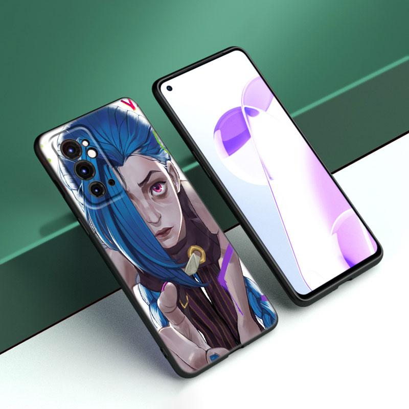 Arcane Jinx Anime Black Silicone Phone Case For OnePlus 9 10 11 12 ACE 2V Pro 9RT 10T 10R Nord CE 2 3 Lite N10 N20 N30 5G