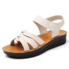 Genuine Leather Sandals for Women 40-60 Years - Non-Slip Soft Sole Summer Comfort Footwear for Mature Ladies