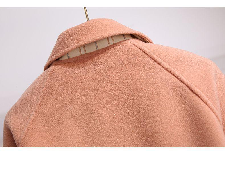 Kurze Damen-Wolljacke mit Ohrenschützern - Koreanischer Stil, Lockere Passform für Frühling und Herbst