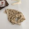 Spring and summer cotton and linen floral 58 lace small square scarf headscarf women's literary small silk scarf decorative scarf headband scarf