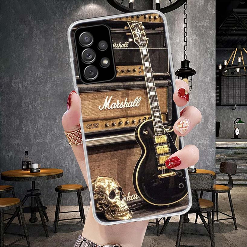 YA763-Music Score Musical Violin Guitar Phone Case For Samsung Galaxy A13 A14 A15 A16 A17 A53 A54 A55 A56 A57 A33 A34 A35 A36 A3