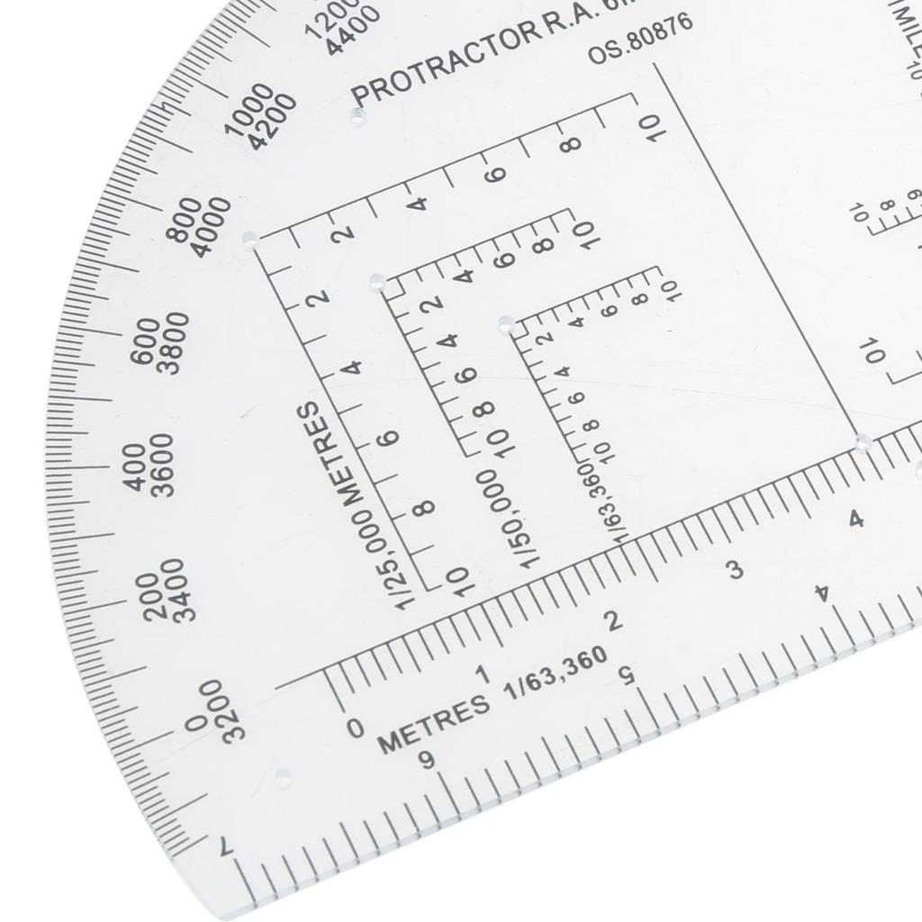 Semicircle Military Coordinate Scale and Protractor Map Coordinate Scale Protractor Romer Grid Reference Tool
