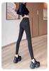 Women's Fleece-Lined High-Waisted Slimming Leggings - Autumn/Winter 2025, Warm Tapered Pencil Pants, Body-Hugging Style