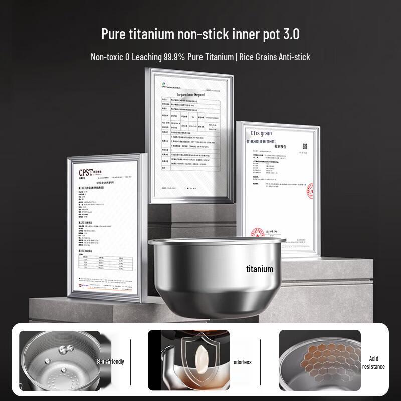 Midea Pure Titanium IH Low Sugar Rice Cooker 3L CN plug (adapter included)