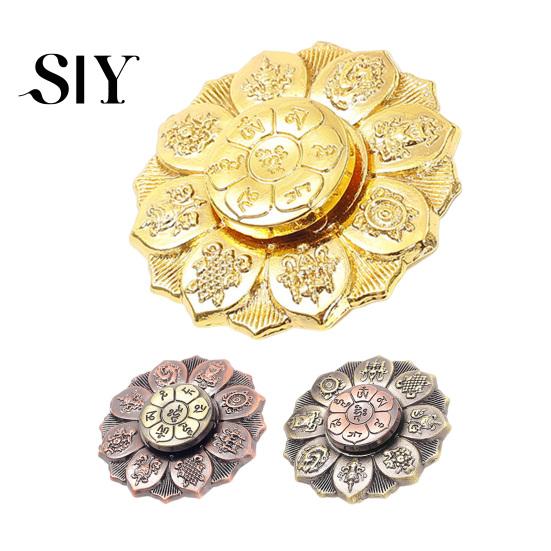 Spinner Sensory Toy 1/2Pcs Meditation Buddha Lotus Fidget Stress Anxiety Relief Metal Teens Adults Fingertip Gyroscope Portable Travel Spinning