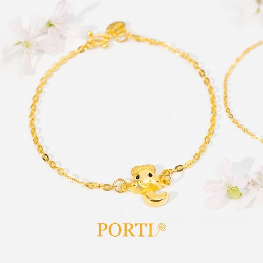 Porti 24k Gold 1.875g Snake Ribbon Chain Bracelet