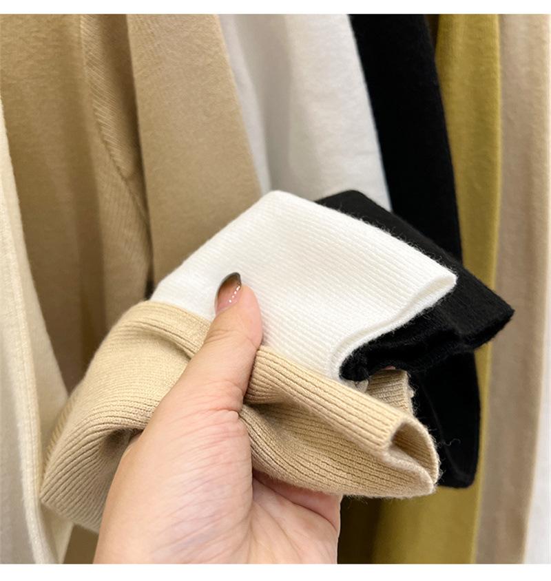 Cămașă de toamnă și iarnă pentru femei Pulover de culoare solidă Bluză subțire cu mâneci lungi Tricoturi cu gât pe jumătate