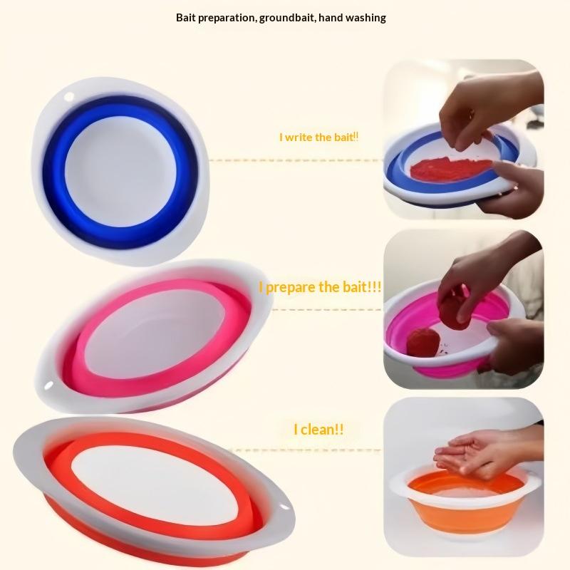 1Pc Fishing Non Toxic Foldable Bait Bowl / Bait Tray / Groundbait Mixing Bowl For Carp Fishing Accessory