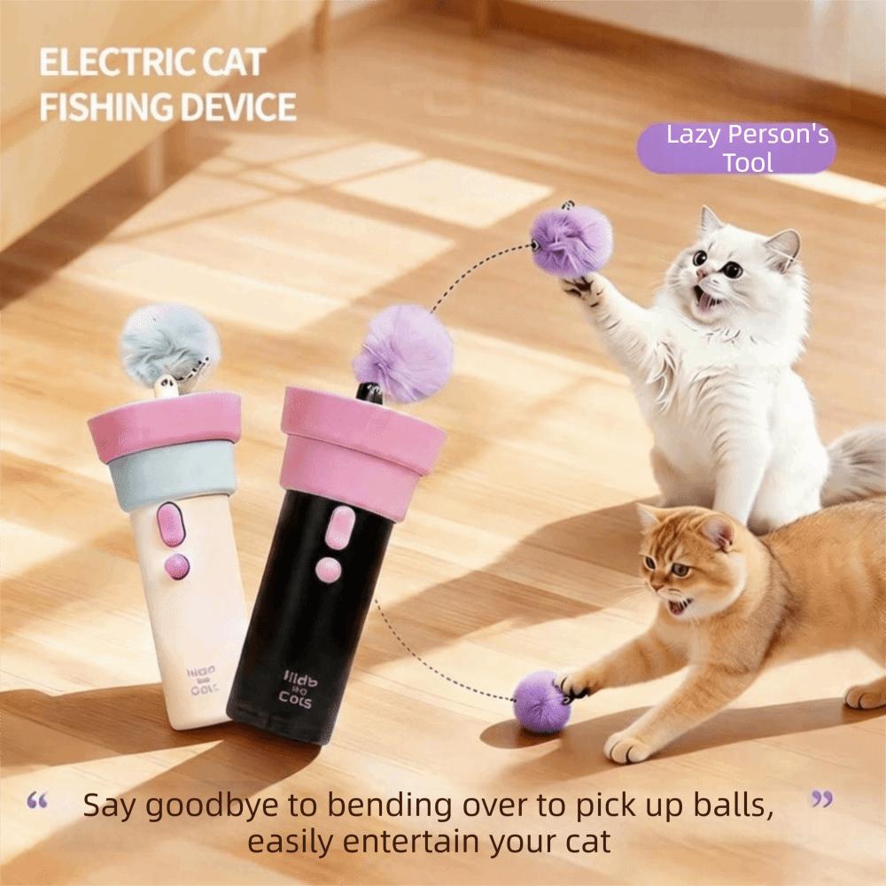 One-Click Launching Electric Cat Teaser Entertainment Long-Lasting Interactive Cat Wand creative Retractable Rope Teasing Stick