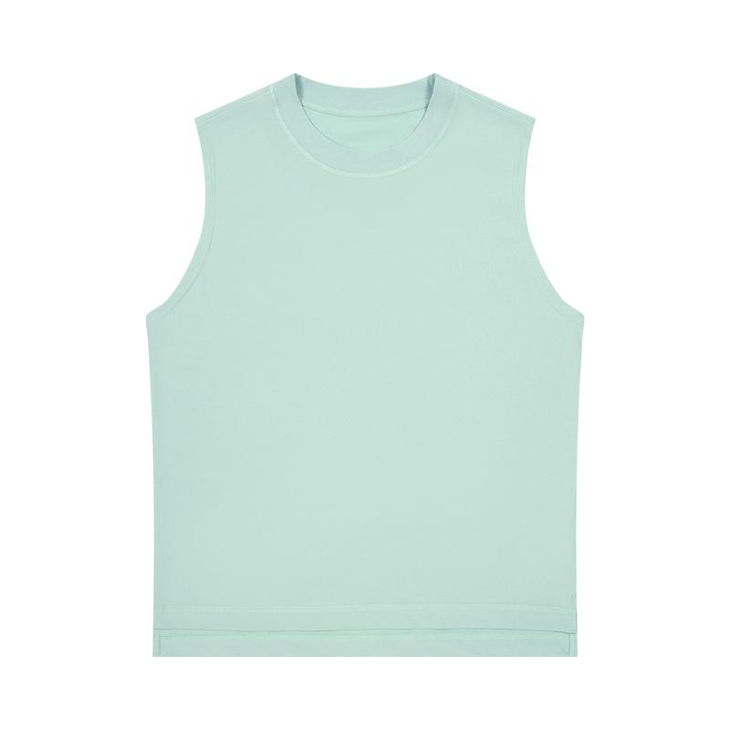 Plus Size Korean Style Sleeveless T-shirt: Summer Cooling, Loose Fit, Solid Color, Underarm Coverage
