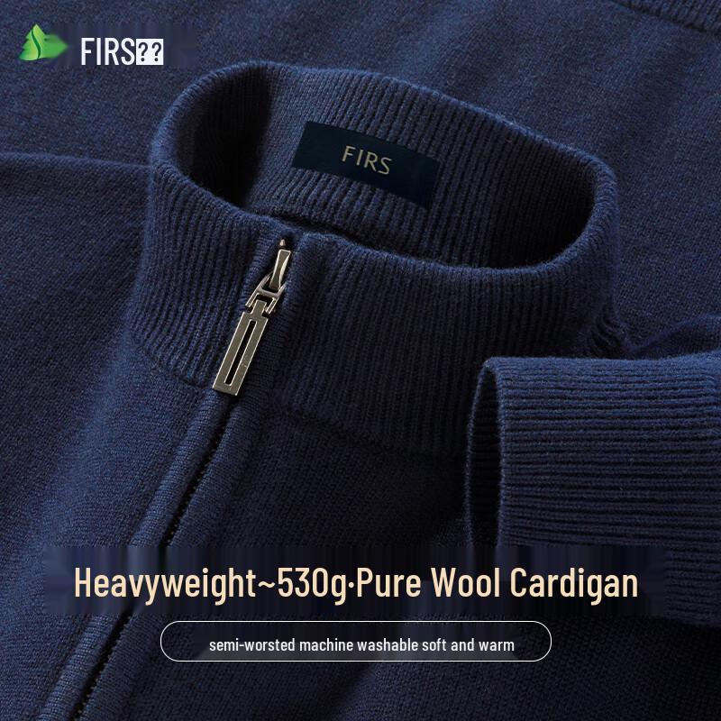 Shanshan Men's 100% Pure Wool Thick Knit Cardigan Sweater