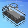 Suitable for Samsung Galaxy S25ultra Mobile Phone Case Magneto Metal Magnetic Suction MagSafe Folding Bracket Cover