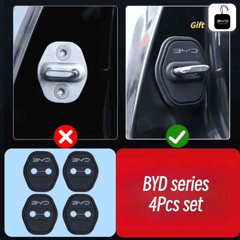 BYD Series Car Door Silicone Protective Cover Door Lock Silent Anti-collision Shock-absorbing Buffer for BYD Atto 3 Seal Dolphin