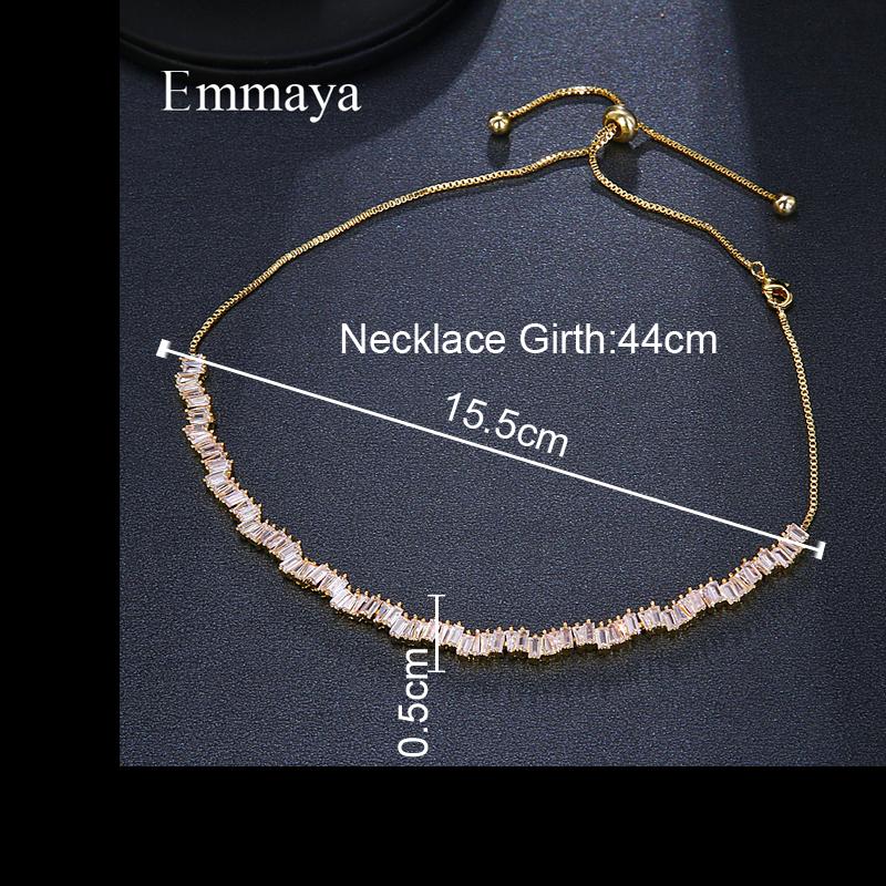 Emmaya Fashion Jewelry Rose Gold Rectangle Zirconia Necklace/Torques For Women Party Gift