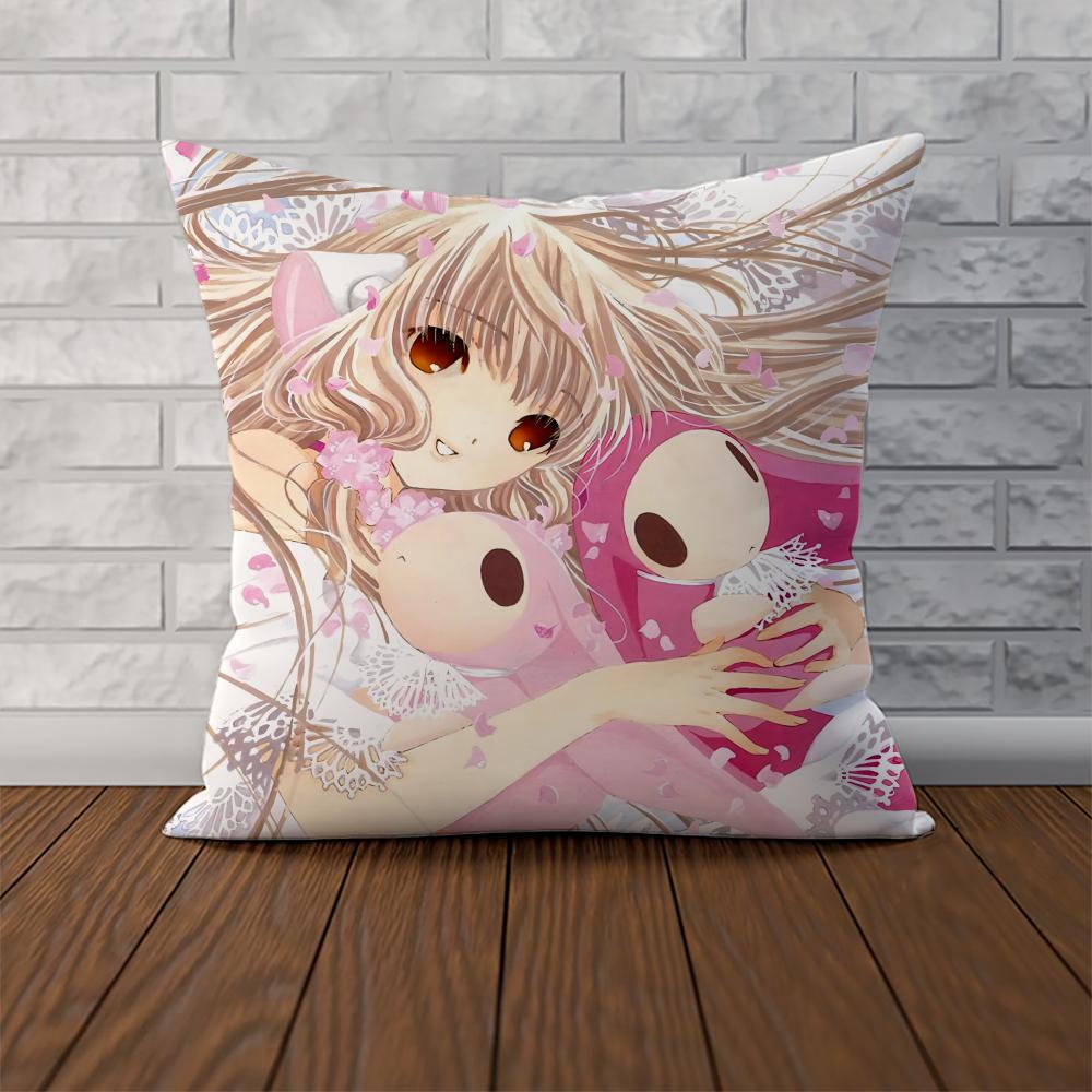 ANIME CChobits Pillow Case For Car Sofa Decorative Home Doublesided Print Plush Square Throw Pillow Cushion Cover