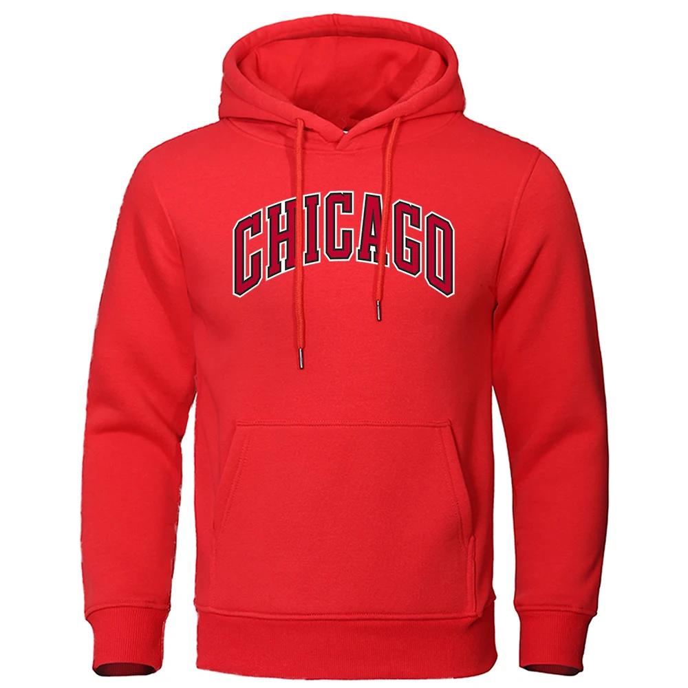 Chicago Basketball Uniform Street Printed Hoodie Men Personality Loose Clothing Pocket Pullover Hooded Soft Comfortable Hoody