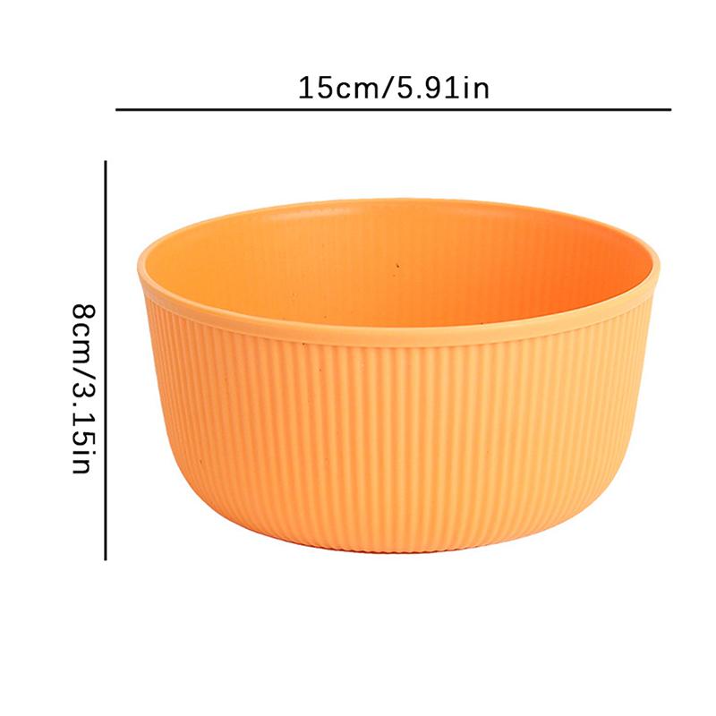 Bol pentru salată cu paie de grâu, 15 cm, cu bob vertical, bol rotund, creativ, pentru uz casnic, bol cu ​​orez, bol pentru supă, bol din plastic