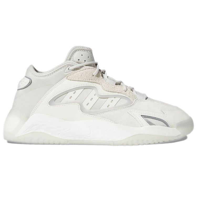 Adidas Originals Streetball 2 Leather Sports Comfortable Slip Resistant Durable Mid Top Lifestyle Casual Shoes Unisex Casual Shoes White Gray H67355