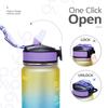 32oz Motivational Fitness Sports Water Bottle With Time & Straw, Large Wide Mouth Leakproof