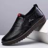 Men's leather shoes spring and summer new soft surface soft sole one pedal business men's shoes hollow breathable shoes