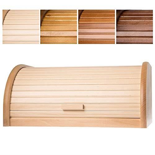 Boîte À Pain - KADAX - Bois De Haute Qualité - Couvercle À Enrouler - Marron - Design Contemporain